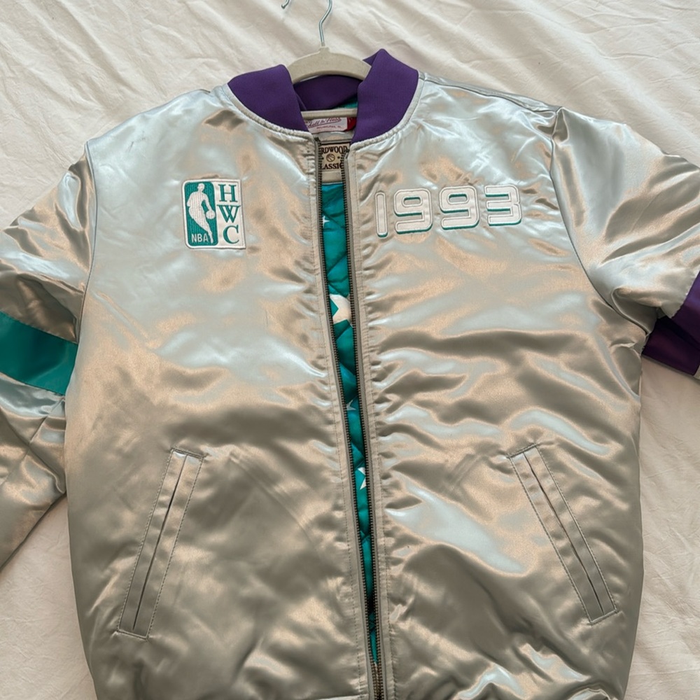 Mitchell & ness Utah jazz all star weekend bomber jacket silver NWT